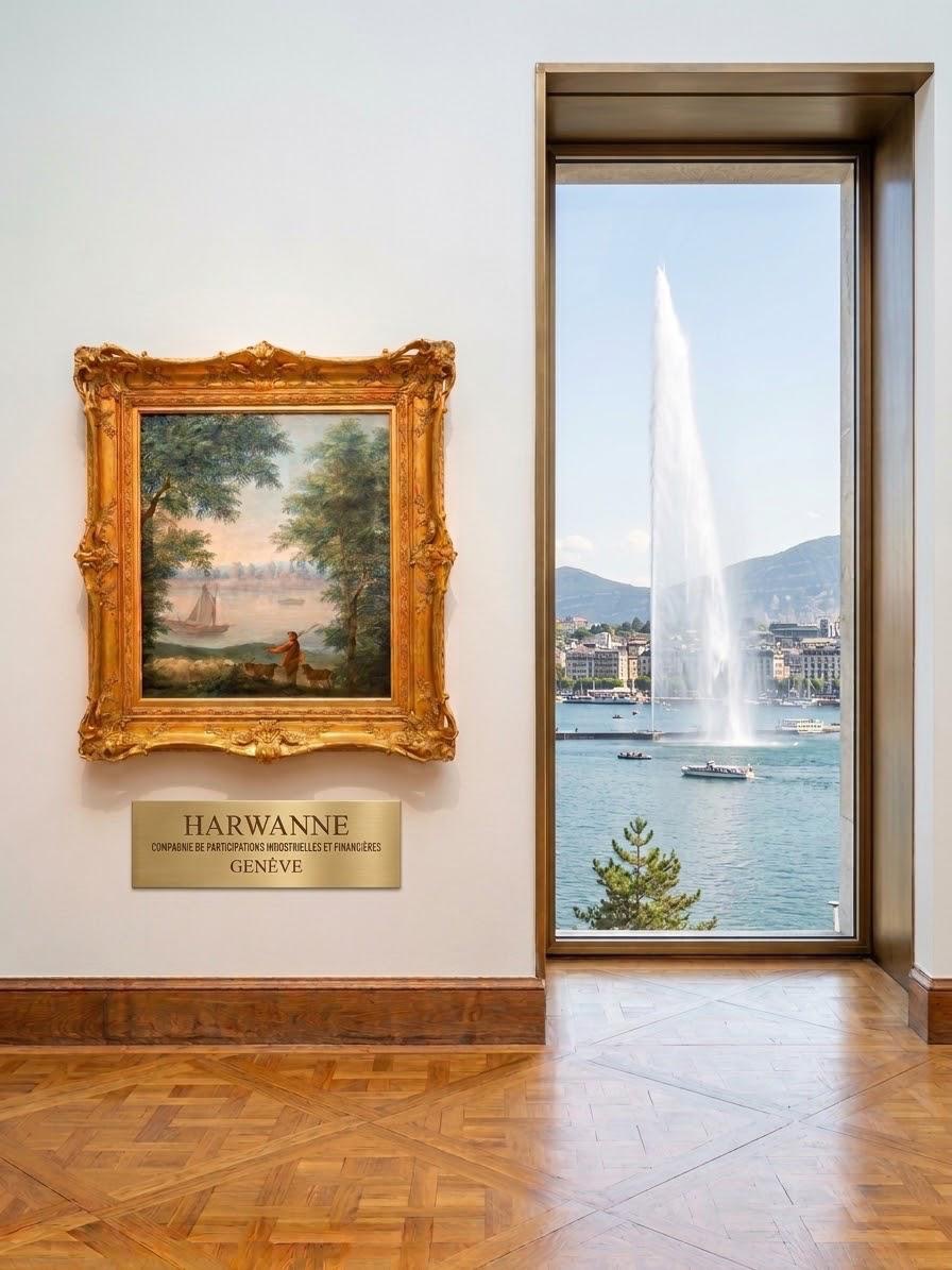 Œuvre Harwanne et vue sur le lac de Genève