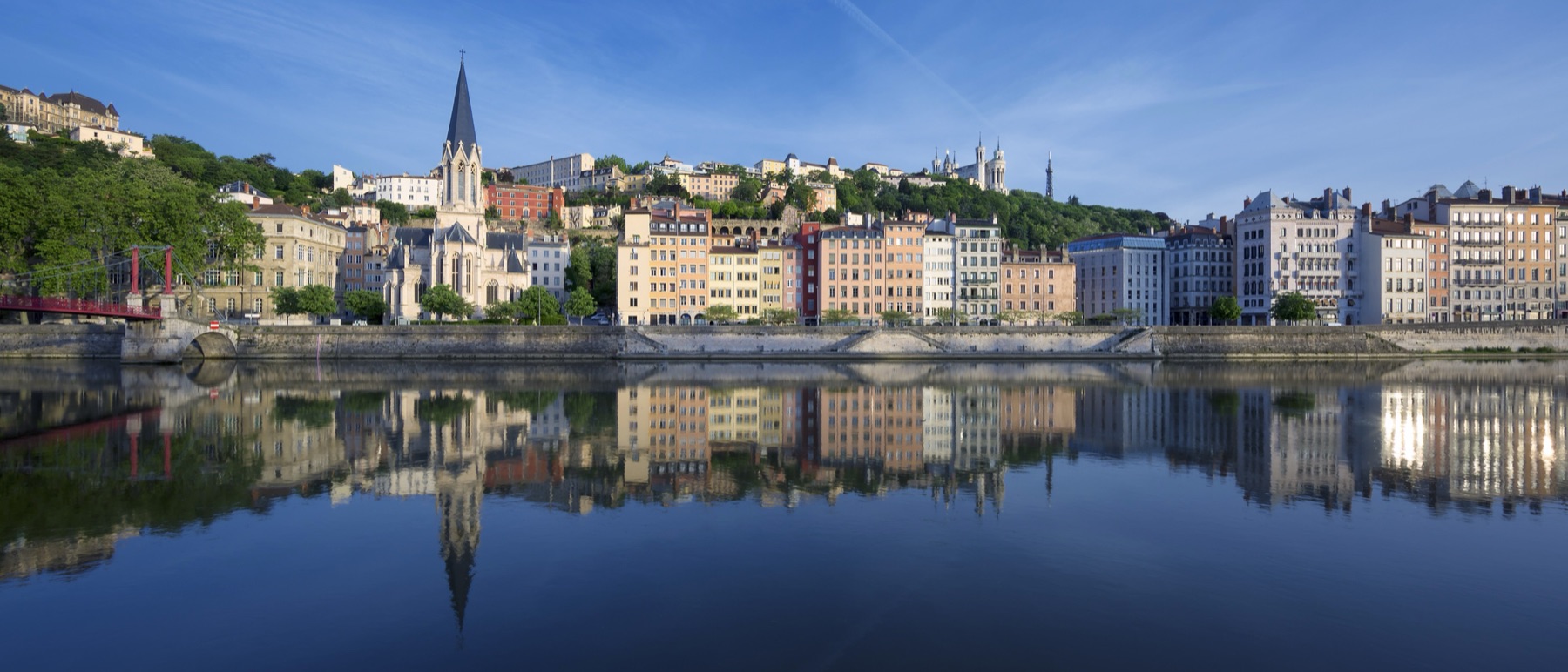 Les berges de la Saône à Lyon, France
